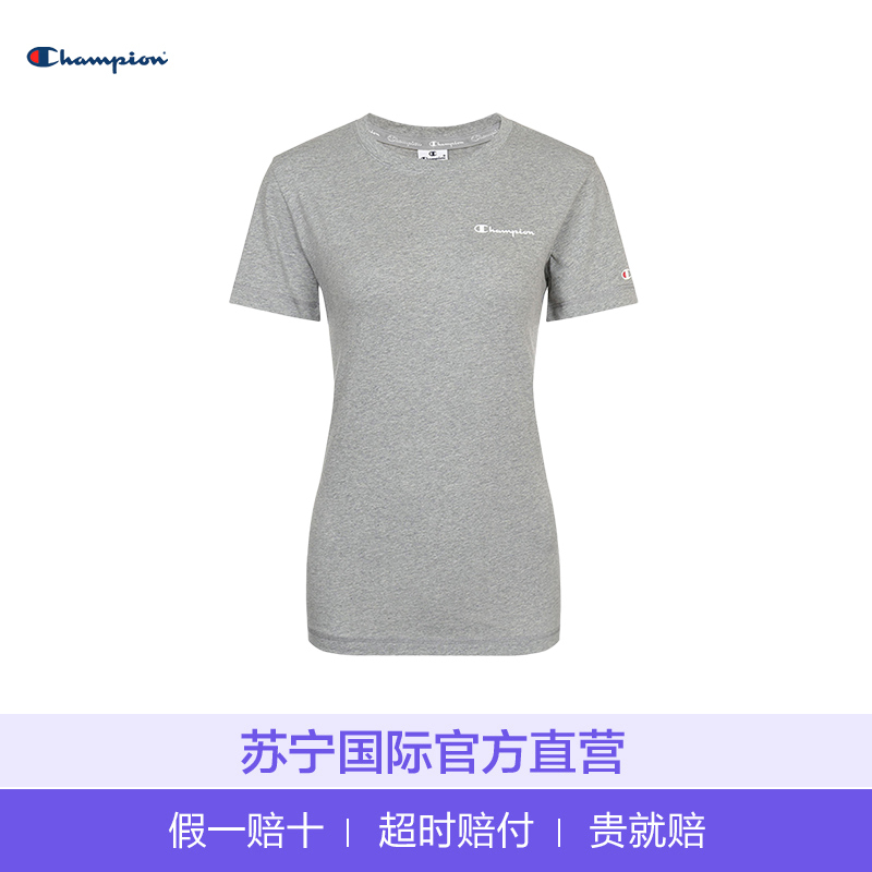 [直营]Champion冠军 潮牌 女士纯棉字母胸前logo圆领短袖T恤 111436
