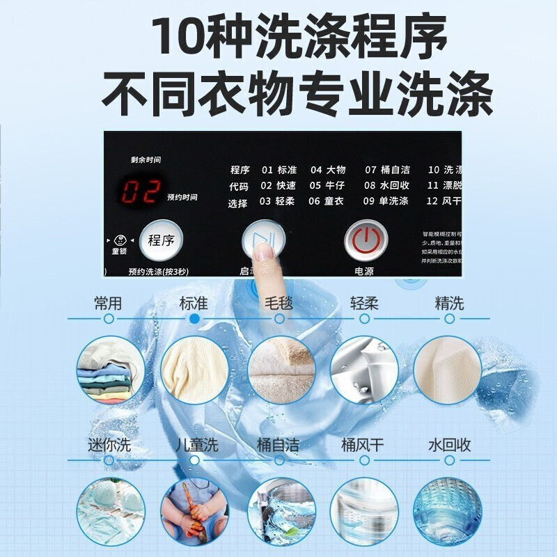 荣事达(Royalstar)洗衣机9公斤全自动波轮家用租房大容量ERVP191018T 升级款