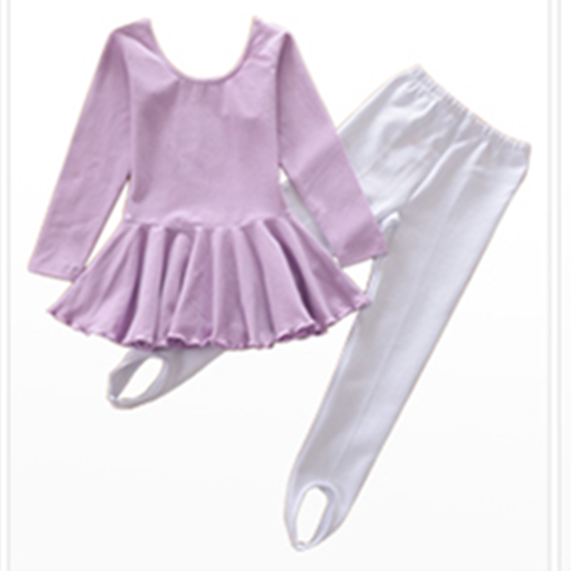 儿童舞蹈服春秋季女童加厚棉练功服套装女孩连体服幼儿芭蕾舞裙