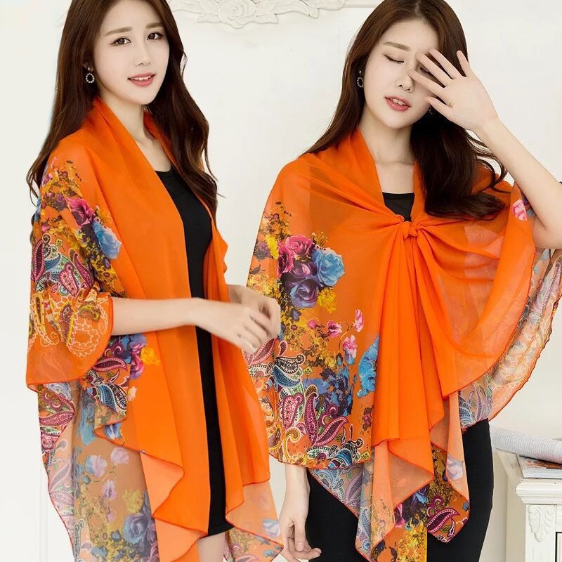 百变披肩黑色升级版夏季百变披肩魔术丝巾围巾女雪纺防晒披肩百搭雪纺