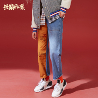 妖精的口袋Y冬季新款宽松直筒裤秋生chic韩版ins牛仔裤潮J女