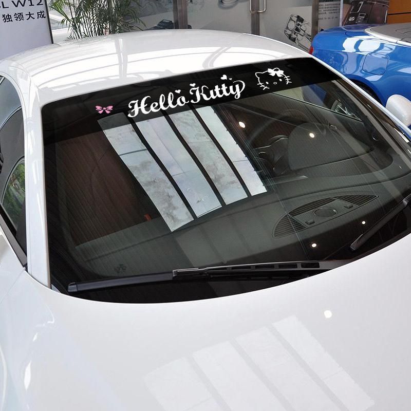 电动车贴纸永源大阳玻璃贴纸汽车遮阳贴卡通hellokitty反光前挡贴 镂空无底[备注编号]