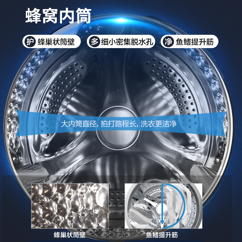 威力12公斤变频大容量全自动滚筒洗衣机带烘干洗烘一体机 15分钟快速洗 高温洗 XQG120-1216DPHX钛金灰高清大图