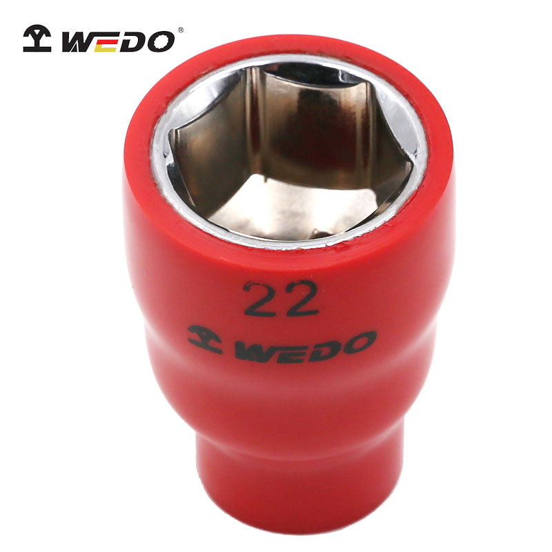 维度(WEDO)IN536A 1/2寸绝缘浸塑六角套筒 铬钒钢 1/2寸(12.5mm)VDE 绝缘耐压1000V高清大图