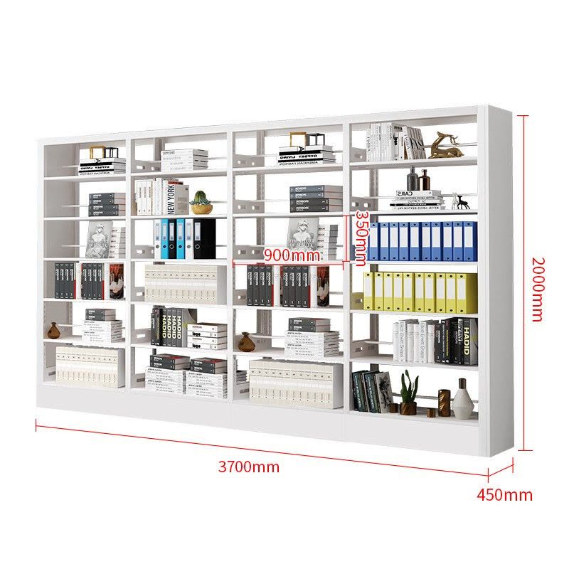 绵冠MIANGUNA办公家具钢制书架学校图书馆书店书籍室阅览室书架书柜资料架柜双面一列四组图片