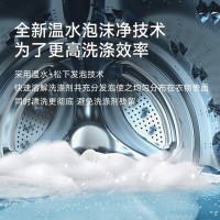 松下(Panasonic)洗衣机全自动滚筒 变频轻音电机 温水泡沫净洁净洗衣 省水电XQG100-N10G