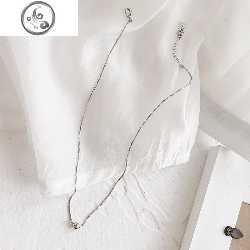 少女choker银色项链简约学生百搭圆球锁骨链性感短款颈链脖子饰品 JiMi高清大图