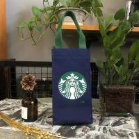 水杯手提袋保温杯玻璃杯包学生水壶雨伞收纳袋便携加厚帆布 113藏蓝方形