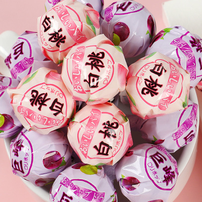 珍友丽白桃+葡萄 棒棒糖 250g(约31支)网红糖果儿童小零食喜糖囤货批发