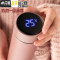 三维工匠保温杯创意智能盖测温水杯304不锈钢便携学生杯简约清新茶杯定制 智能杯黑色(杯刷礼盒)