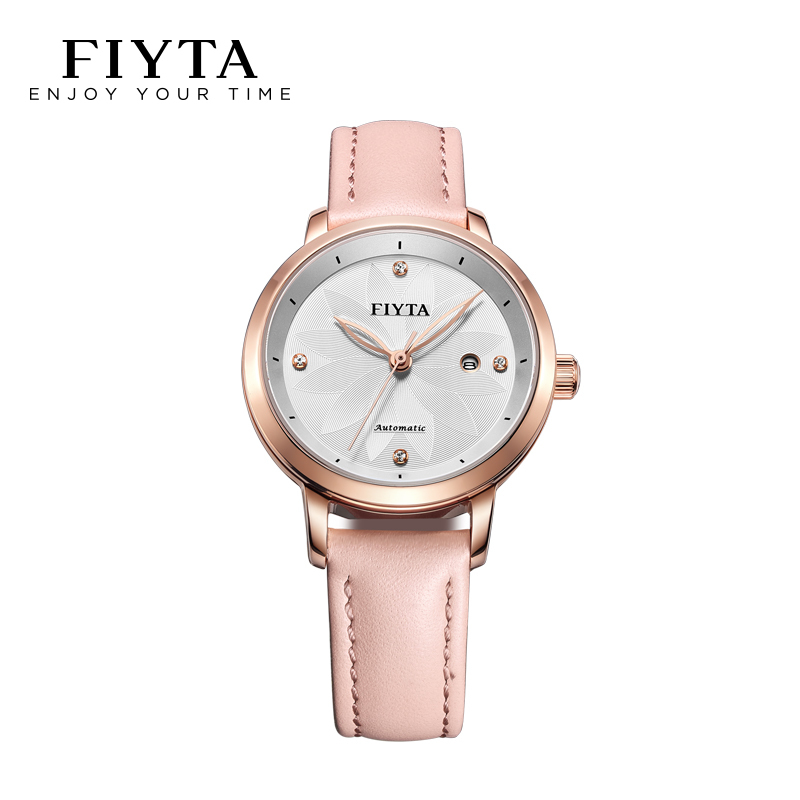 飞亚达(FIYTA)手表 花语系列机械表 锆石字钉单历显示