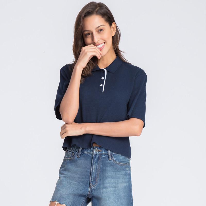 baleno班尼路女短款宽松衫五分袖休闲针织翻领衫女t恤579