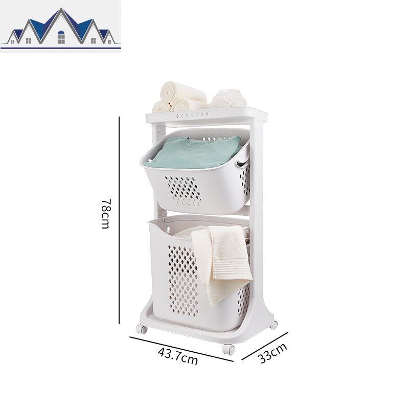 脏洗衣篮脏衣服收纳筐多层家用浴室装衣服篮衣物脏衣篓篮框 三维工匠收纳篮 二层