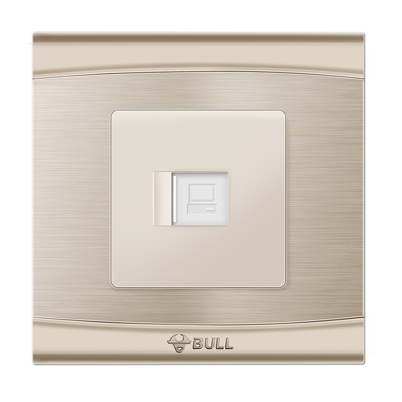 bull公牛86型开关插座g19拉丝香槟金网线插座电脑网络插座面板电脑