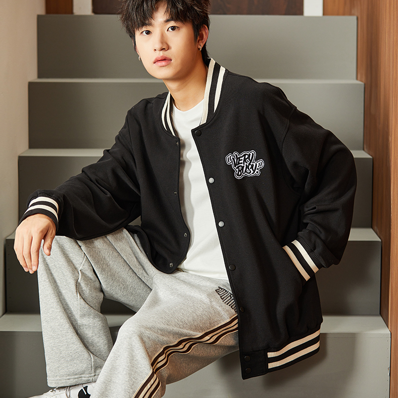 [2.5折价153元]唐狮秋季新款棒球服外套男休闲运动棒球领美式夹克外套男士潮