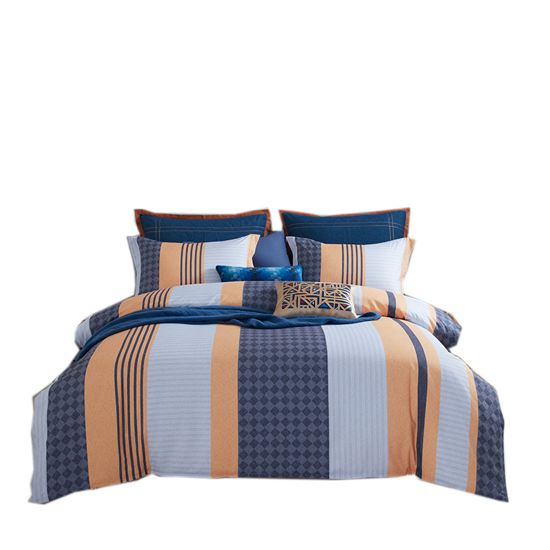 梦洁家纺 梦洁云朵绵印花四件套：橙晓1010189049高清大图