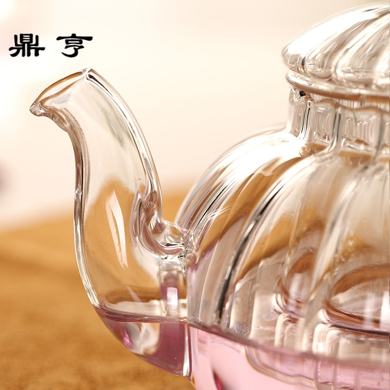 鼎亨茶壶玻璃过滤透明功夫耐热水果花茶普洱煮咖啡特价创意莲花