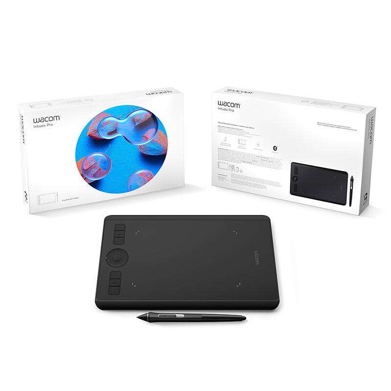 和冠 Wacom 影拓PTH-460 数位板 手绘板 8192级压感 电磁压感式 蓝牙/USB2.0 黑色 小号