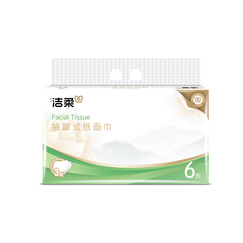 洁柔 纸面巾(软抽)3层100抽(6包装)JR281-06A