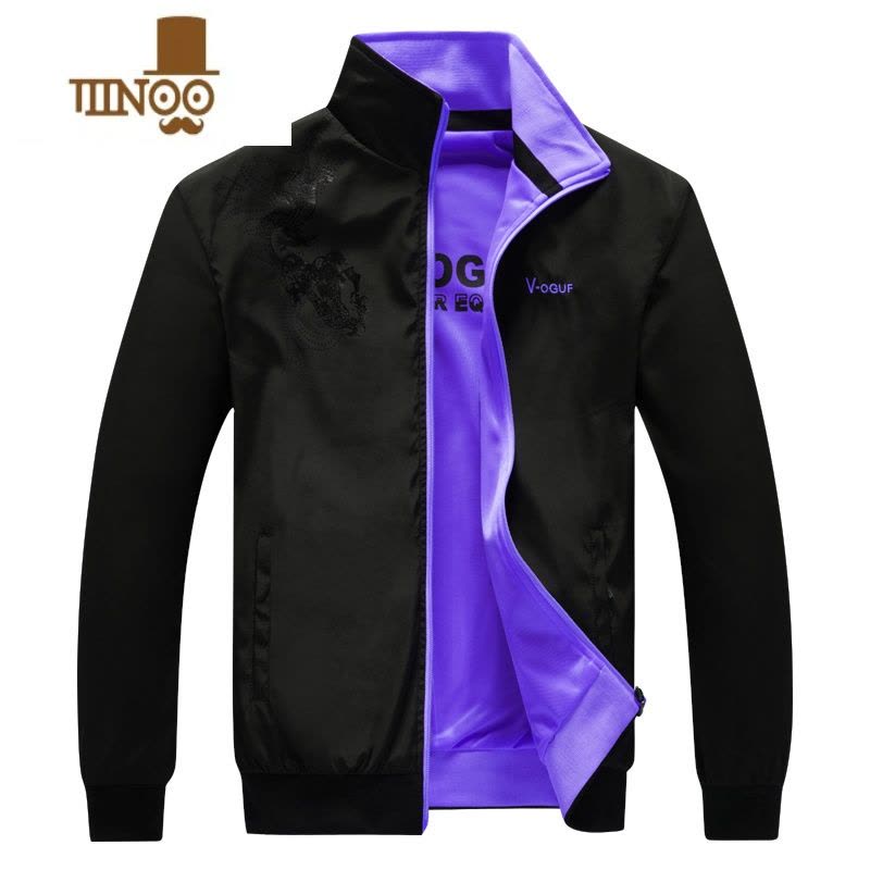 YANXU冬男式单衣运动夹克两面穿外套运动服秋季青年休闲外衣防风图片