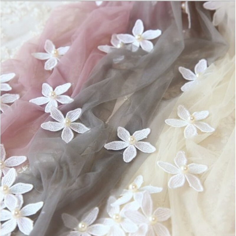 小清新美立体蕾丝全手工花朵珍珠薄丝袜白色美腿打底连裤袜子女黑色