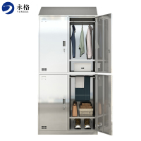 永格不锈钢更衣柜浴室用更衣柜不锈钢斜顶更衣柜员工柜净化车间防尘柜斜坡上顶多门柜 四门更衣柜