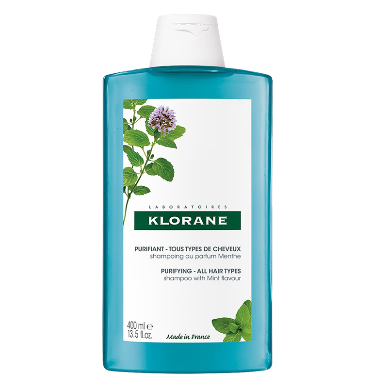 康如(KLORANE)水薄荷澄净洗发水400ml(深层清洁 持久控油沁爽 法国进口)