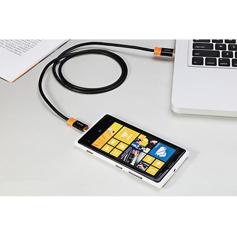 包尔星克 CUBCKCR0010A USB3.0 TYPE-C充电传输两用数据线 尊爵版1米 黑橙色 1根/盒