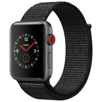 Apple Watch Series3 智能手表 GPS+蜂窝网络款 38毫米 深空灰色铝金属表壳 黑色回环式运动表带