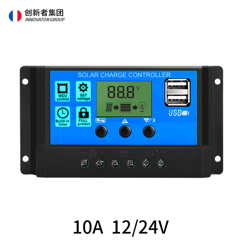 创新者太阳能电池组件0906 太阳能控制器 蓝lcd 创新者太阳能控制器全自动充放电通用型30a12v24v路灯光伏发电控制器家用10a 12v 24v 价格图片品牌报价 苏宁易购创新者官方旗舰店
