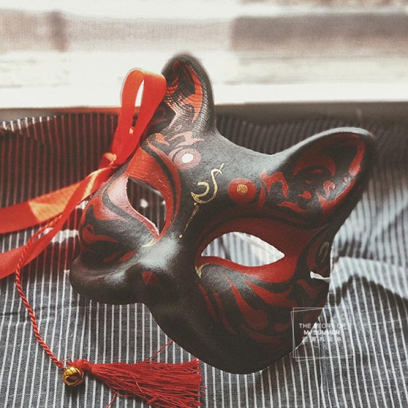 莉花妃礼盒套装其他黑红色般若狐狸面具半脸纸浆日本cos拍照道具 价格图片品牌报价 苏宁易购莉花妃旗舰店