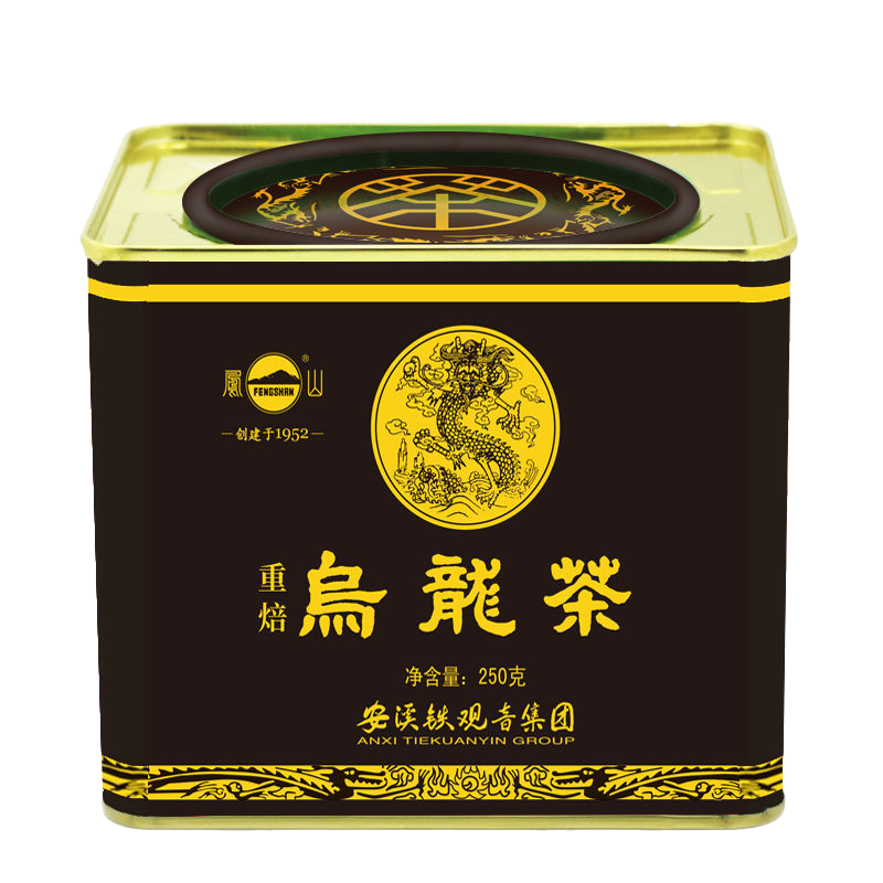 安溪凤山黑乌龙茶叶浓香型黑乌龙茶叶木炭技法乌龙茶叶铁盒装250g