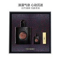YSL圣罗兰黑鸭片香水经典套盒(黑鸭片浓香90ml+黑鸭片浓香7.5ml+口红 #N70 1.3g)