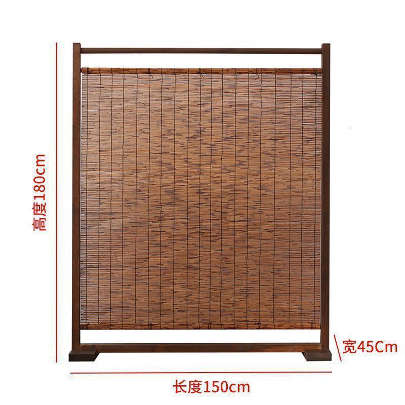 BONJEAN茶室屏风隔断实木玄关客厅现代简约中式酒店咖啡厅芦苇卷帘座屏高清大图