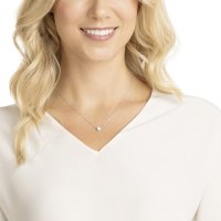 SWAROVSKI(施华洛世奇)圆形水晶项链女士银色锁骨链人造水晶送恋人5408442