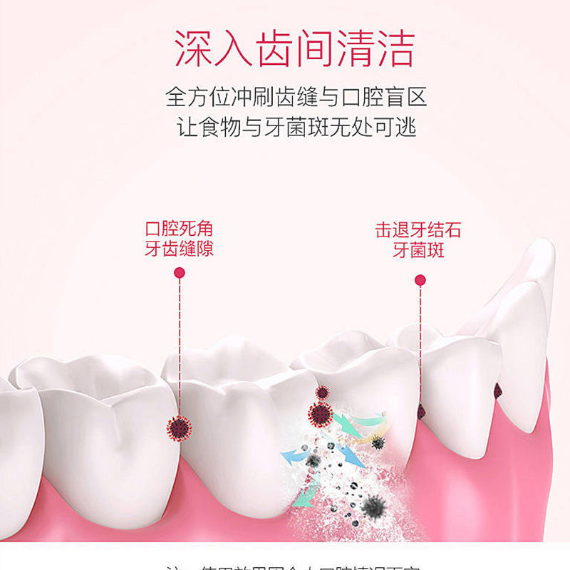 worms电动牙刷男女成人家用充电式软毛全自动牙刷防水声波牙刷 陶瓷白 一档位电池款配(2刷头+5号干电池)