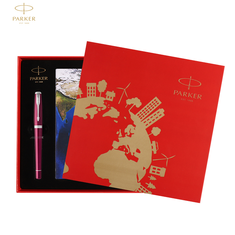 派克（PARKER）签字笔礼盒 都市粉红白夹宝珠笔+NASA AR笔记本礼盒套装