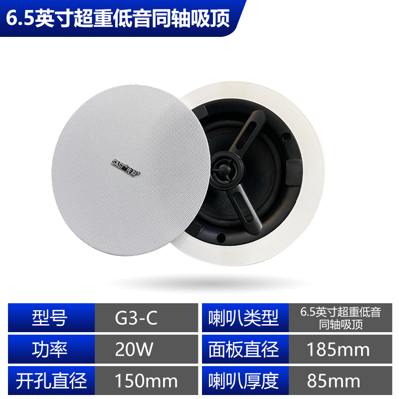 先科(SAST)G3-C 吸顶喇叭音响背景音乐公共广播定阻音箱家庭影院高保真天花板吊顶音响高清大图