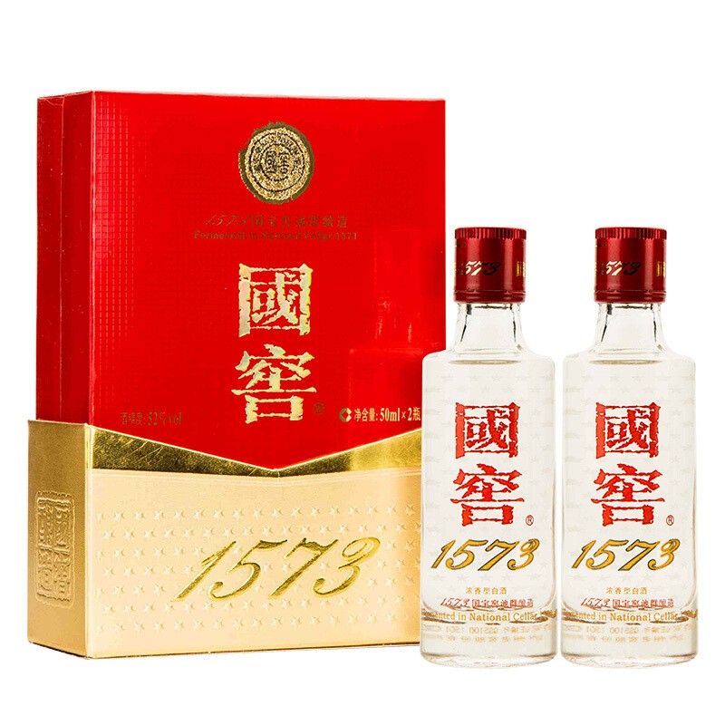 泸州老窖 国窖1573 52度50ml*2小酒礼盒品鉴 浓香型白酒高清大图