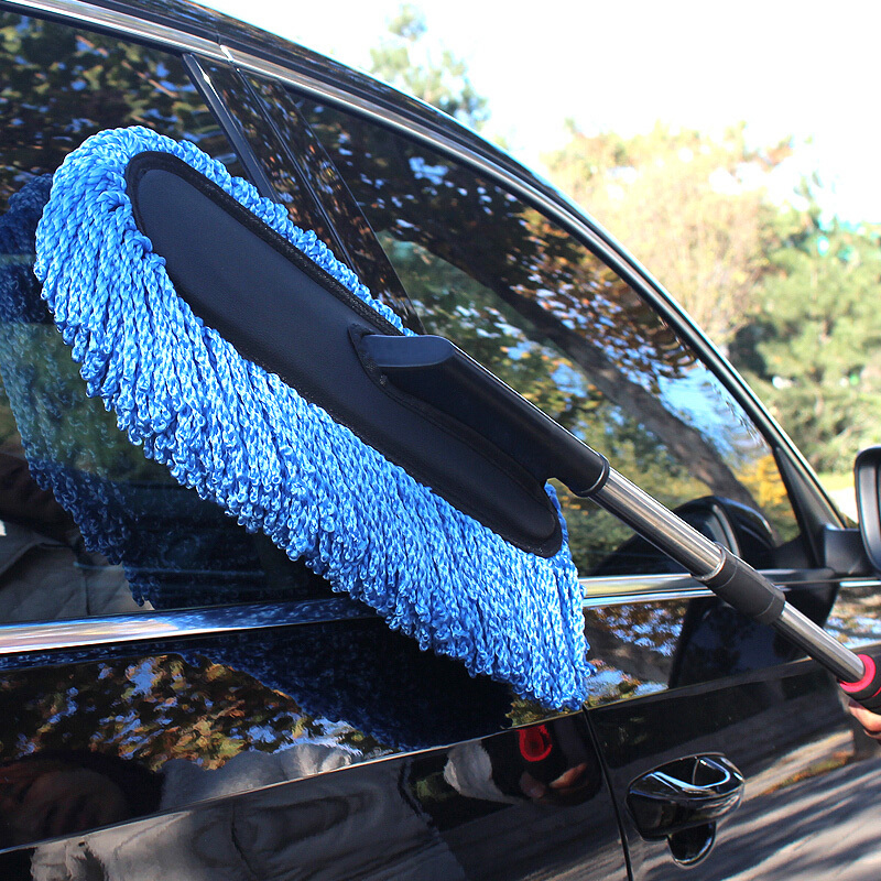 迈古mg蓝色伸缩掸子1个擦车拖把除尘掸子洗车刷车扫车灰尘汽车掸子