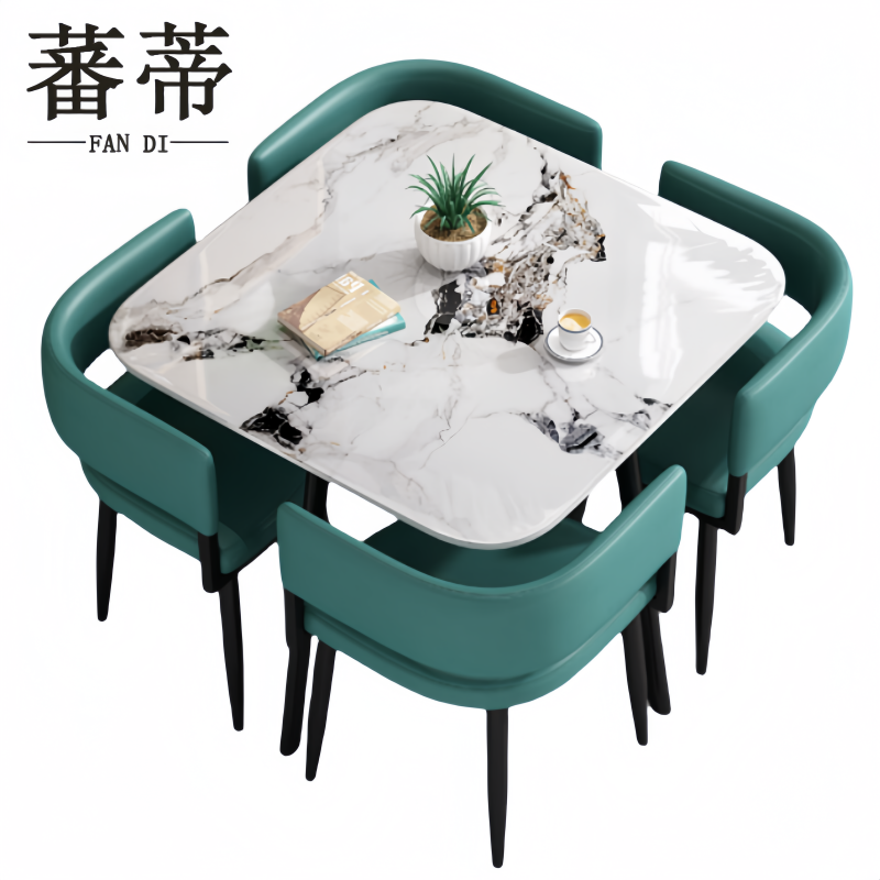 蕃蒂接待桌带4椅套高清大图