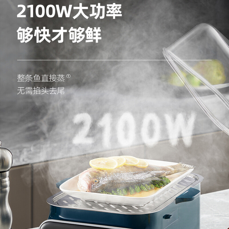 苏泊尔(SUPOR) 电蒸锅多功能锅蒸炖锅多功能料理锅10L大容量煎烤锅2100W大火力预约定时 ZN2030FC823