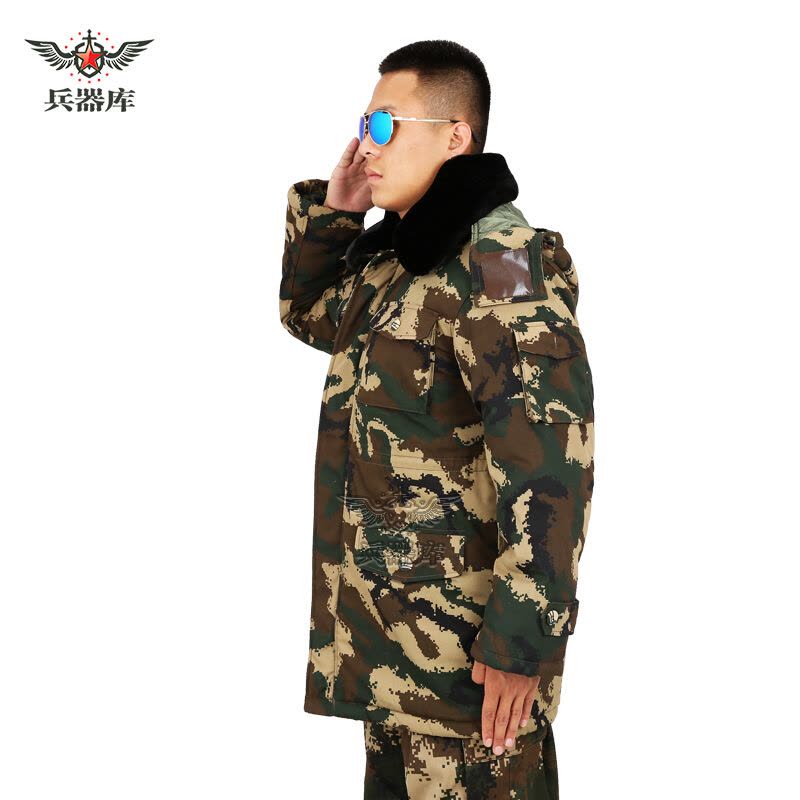 兵器库冬款07迷彩服大衣短款男荒漠迷彩大衣冬男款海洋迷彩军大衣加厚