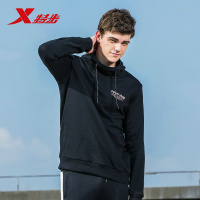 特步(Xtep)男运动卫衣正品2018秋新款时尚连帽针织上衣外套常规款套头衫882329059523