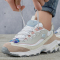 Skechers斯凯奇女鞋新款熊猫鞋厚底老爹鞋缓震透气运动休闲鞋149238-NAT ZP