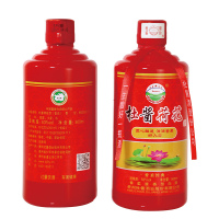 (正品保证)贵州茅台镇 杜酱荷花酒 喜庆版 53度500ml香柔酱香型白酒 整箱6瓶装(新老包装随机发货)