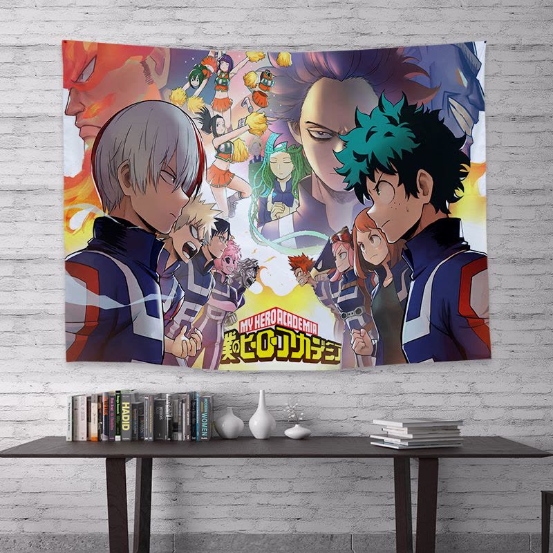 美帮汇二次元动漫我的英雄学院背景布居家宿舍房间装饰布置定制挂布挂旗图片