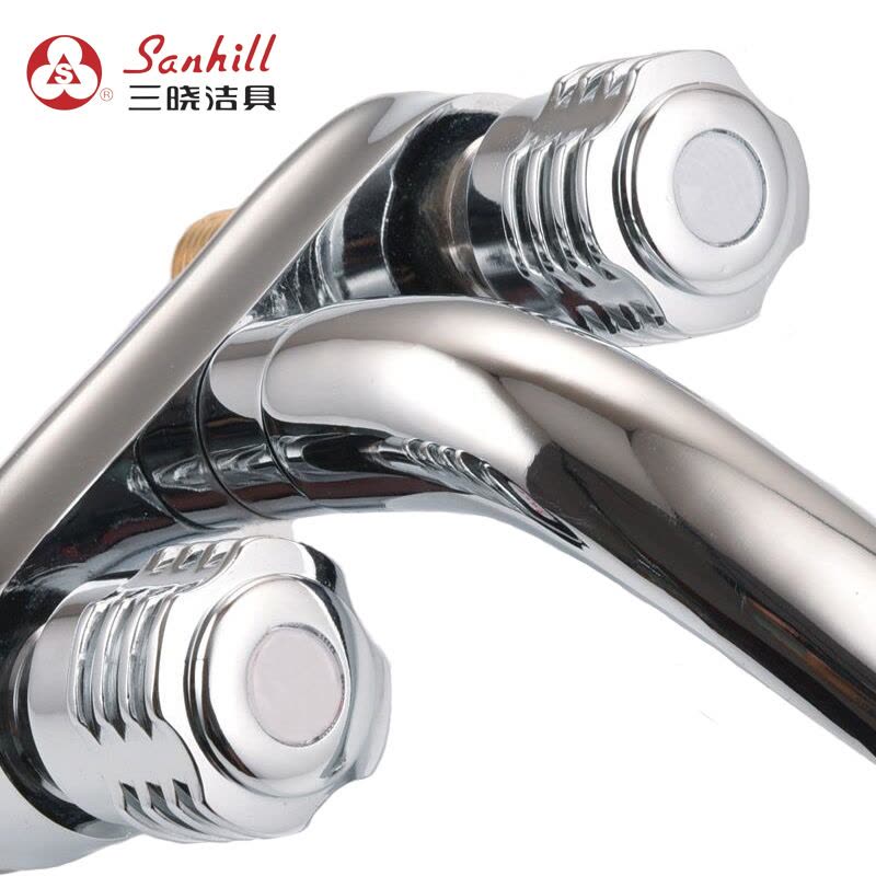 三晓全铜主体双把冷热面盆龙头SX-17096 个图片