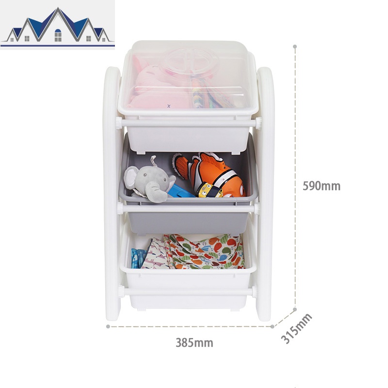 韩国儿童玩具收纳架宝宝衣架书架幼儿园置物柜整理架 三维工匠收纳柜 迷你A款灰色国内现货