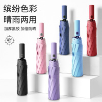 爆款自动12骨双龙骨抗风暴自动伞莫兰迪防晒防雨晴 雨两用伞